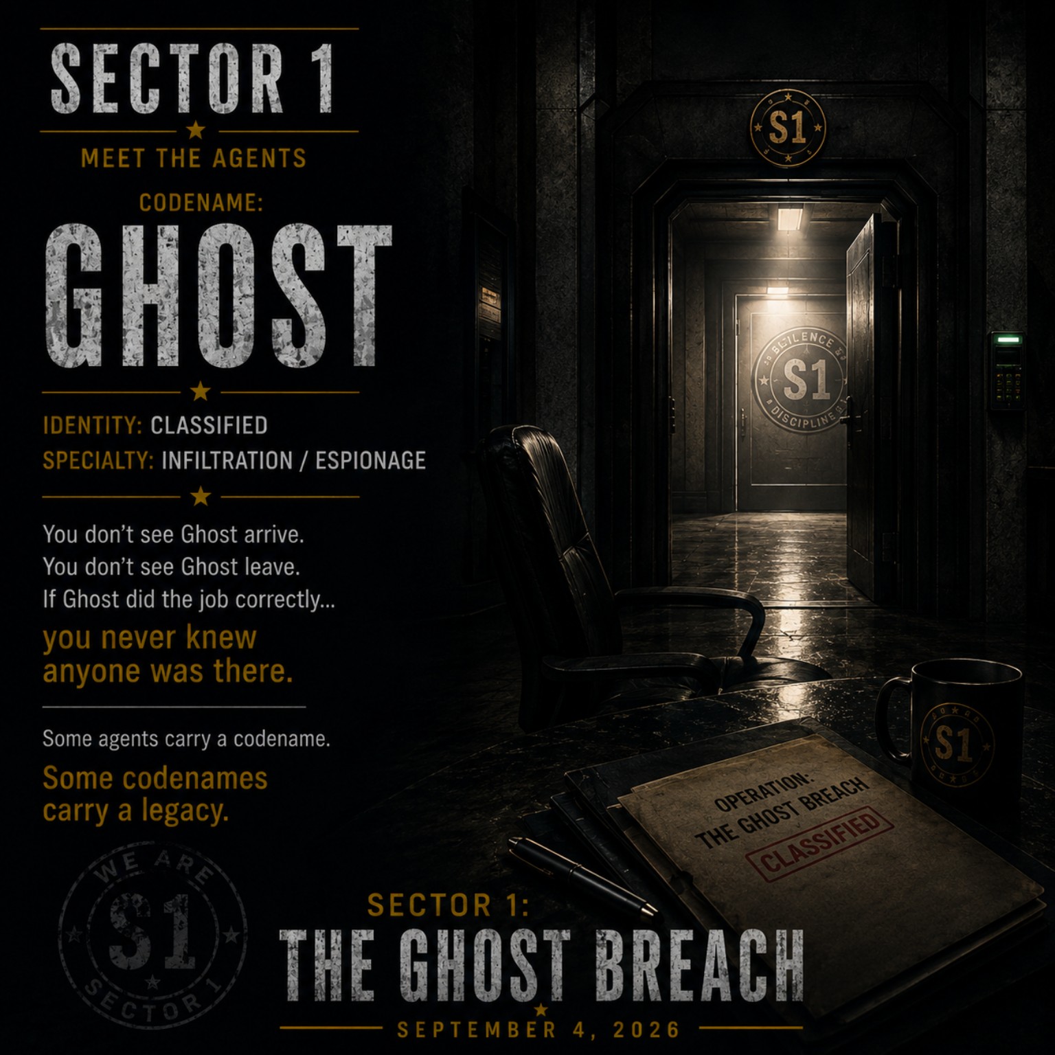 Classified personnel file for Ghost, identity classified