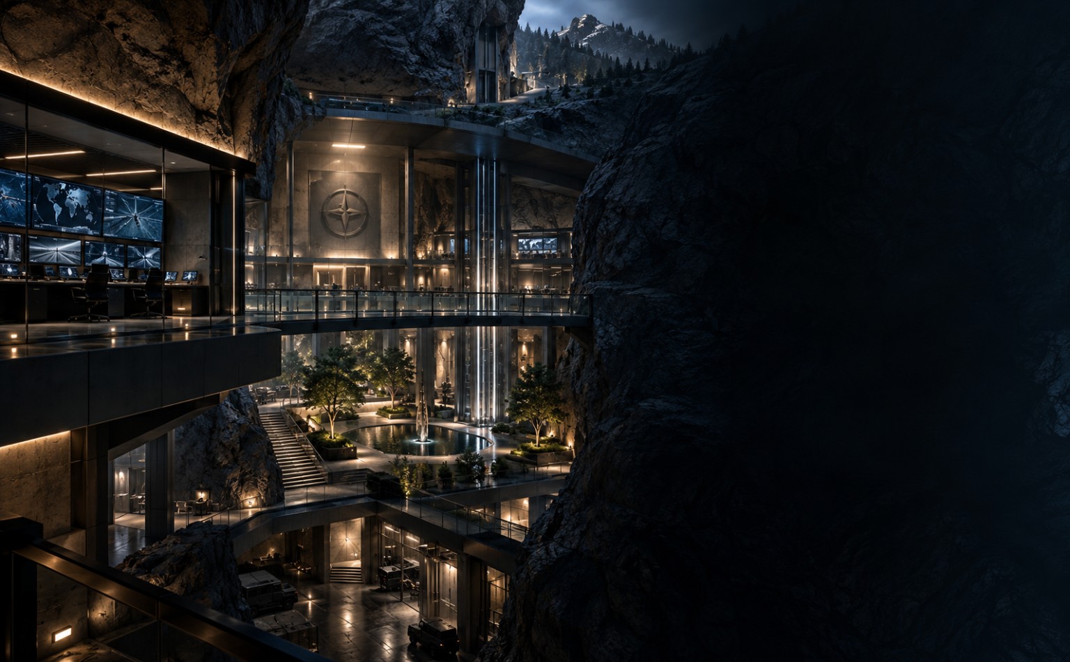 The secured underground interior of Sector 1 headquarters